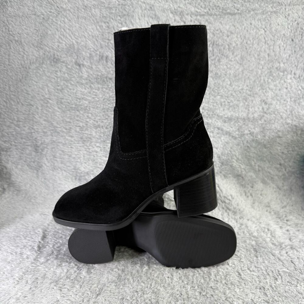 Steve Madden Romney Ankle Boots Women's Black Suede Bootie Size 8 M Pull On - Picture 3 of 12
